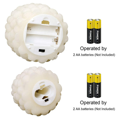Wondise Pine Cone Flickering Flameless Candles with Remote and Timer, Battery Operated LED Real Wax Flameless Candles, for Christmas Decoration, Set of 2(Ivory)
