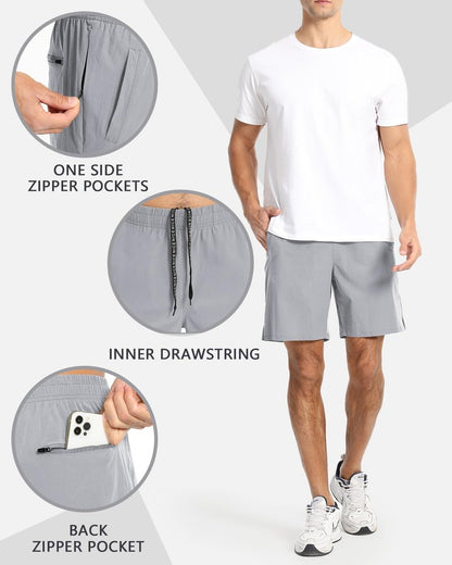 CANGHPGIN Mens Workout Athletic Shorts 7 inch Inseam Quick Dry Running Shorts Men Lightweight Sports Gym Shorts with Pockets