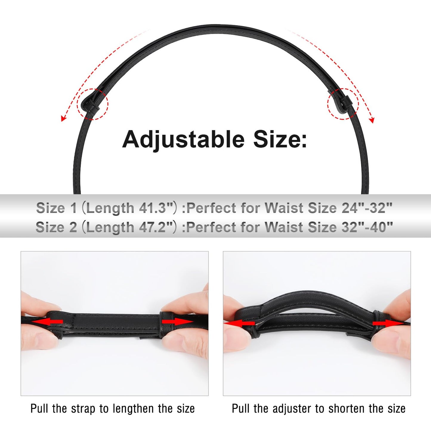 SUOSDEY Western Skinny Leather Belts for Women Adjustable Thin Waist Belt for Dresses with Vintage Buckle