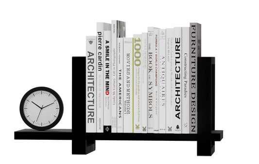 100% Solid Wood Adjustable Desktop Bookshelf, Retro Tabletop Bookshelf, Desk holder Shelf for Living Room, Home, Office, Perfect for Magazine, Books, Cookbooks, No Tools Required to Assemble (Black)