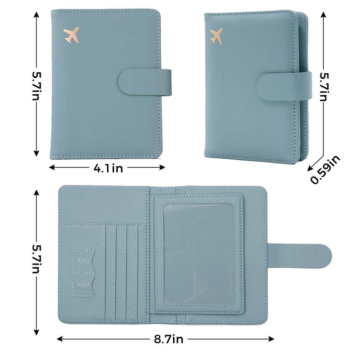 Melsbrinna Rfid Passport Holder for Travel women/Men, Cute Passport Wallet Rfid Blocking Card Slots, Rfid Passport Cover/CaseTravel Wallet, Passport Book Holder (1, Green2)