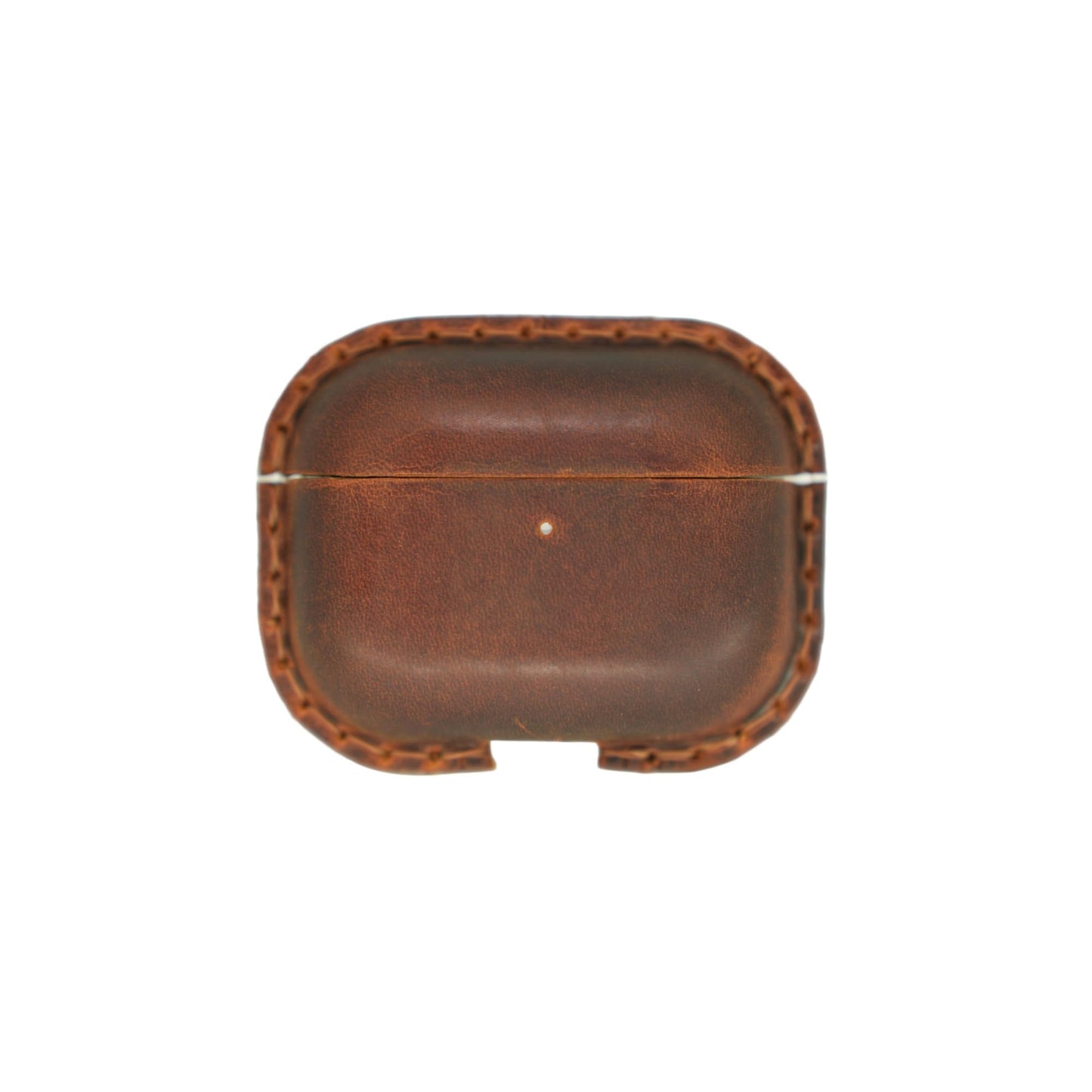 JJNUSA Genuine Vintage Crazy Horse Leather Distressed Leather for Airpods Pro 3 3rd Gen (2025) Wireless Charging Case Protective Cover Earbud Case Brown