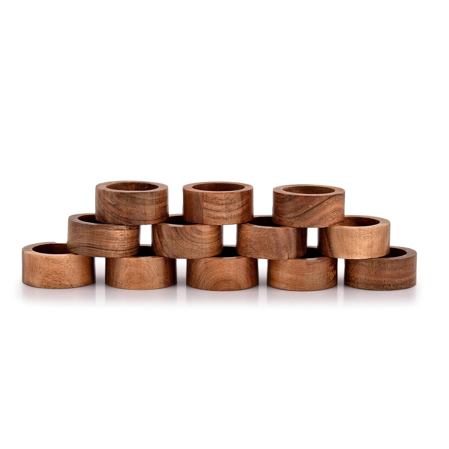 NIRMAN Acacia Wood Tealight Candle Holder for Wedding, Party, Birthday, Holiday, Home Decoration (2.25" x 2.25" x 1"), (Set of 12)