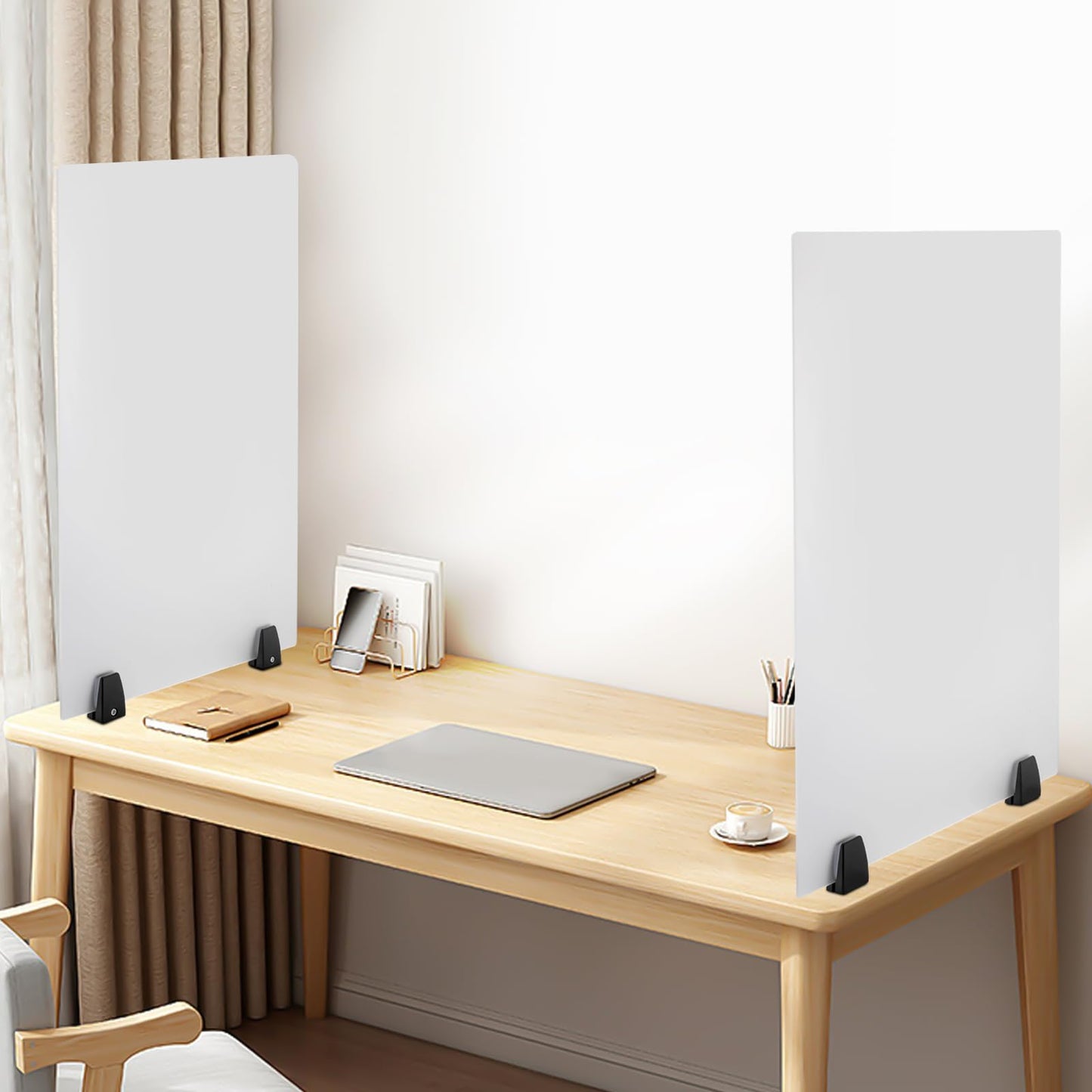 CUBELLIN 2Pcs Desk Privacy Panels 30 x 18inch Desk Partition Acrylic Desk Dividers Clamp-On Privacy Divider on Desk Partition Home, Classroom, Office Partitions