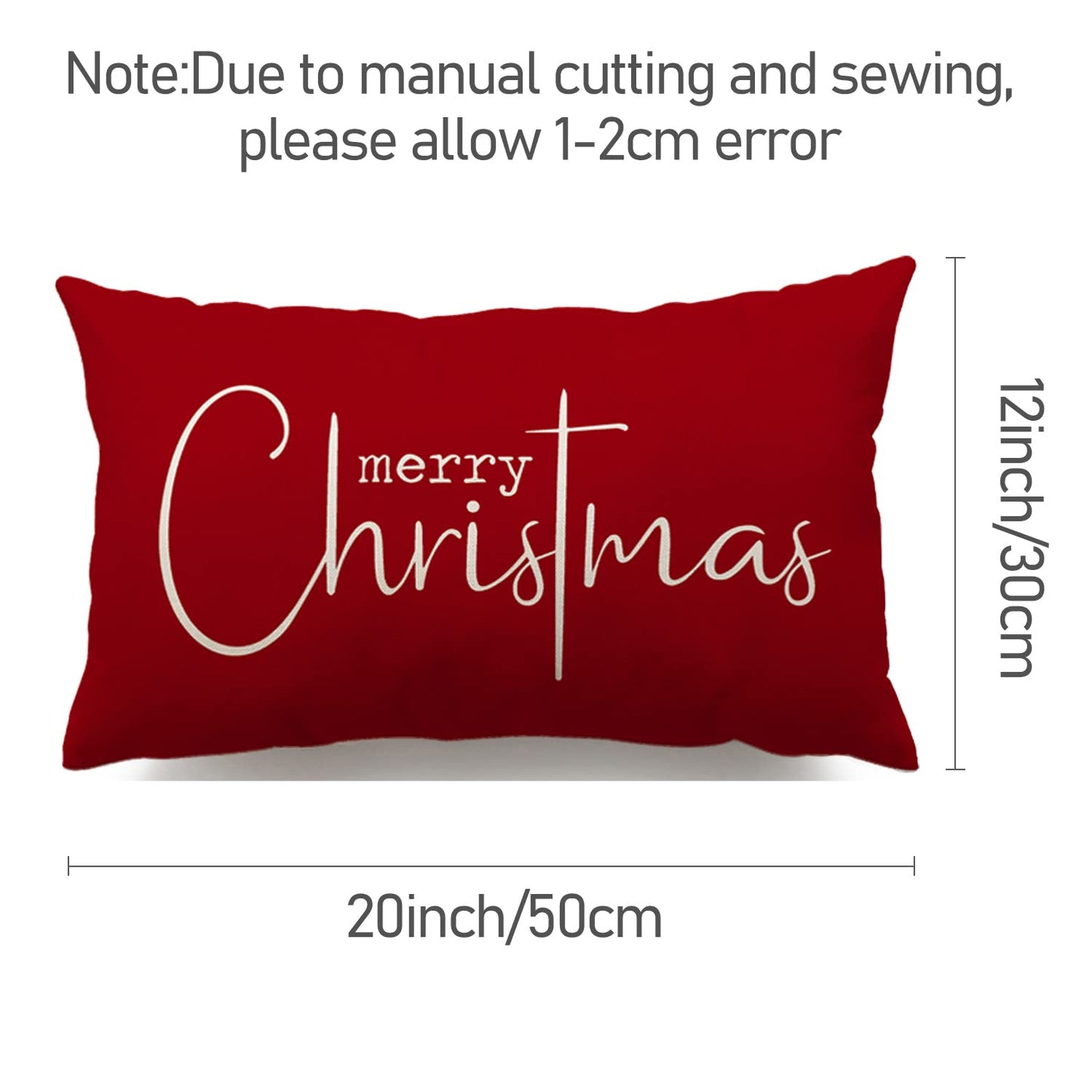 DFXSZ Christmas Throw Pillow Covers 12x20 Inch Set of 2 Merry Christmas Farmhouse Decorations Believe Holiday Decor Throw Cushion Case for Home Couch