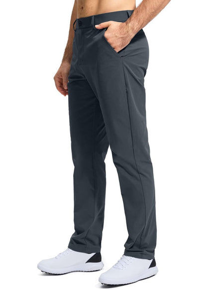 Pudolla Men's Golf Pants Stretch Work Pants for Men Dress Comfy Pants 30 Lightweight Quick Dry Casual Trousers(Iron Grey 30Wx30L)