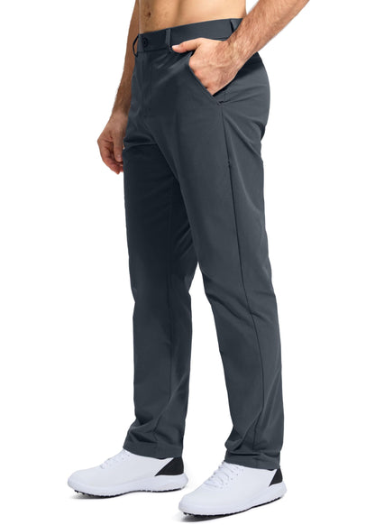 Pudolla Men's Golf Pants Stretch Work Pants for Men Dress Comfy Pants 32 Lightweight Quick Dry Casual Trousers(Iron Grey 30Wx32L)