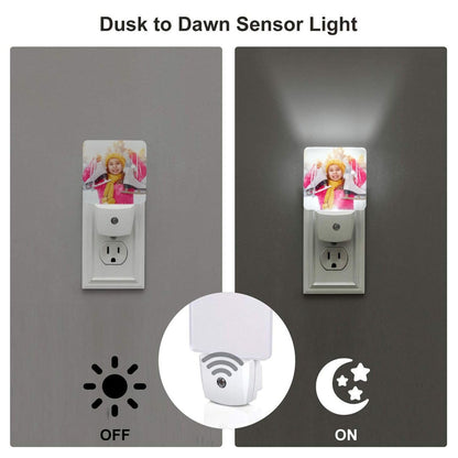 Twkzynj Custom Plug in Night Lights, Personalized Your Own Photo on LED Lamps, Auto Sensor Warm Sweet Nightlights for Bathroom/Toilet/Bedroom/Nursery, Christmas Red Truck