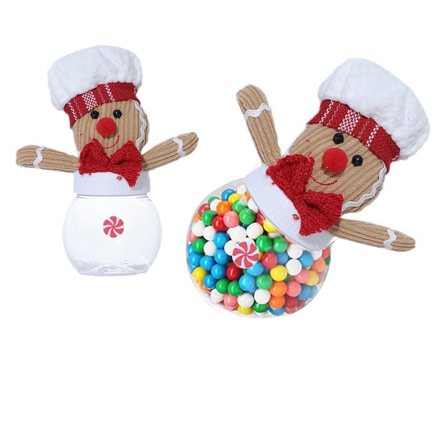 BLESOUYI Christmas Candy Jars Gingerbread Men Jars Decorative Jars for Candies and Cookies 2 Set Xmas Jars for Winter Holiday Parties Art Decoration Gift for Kids