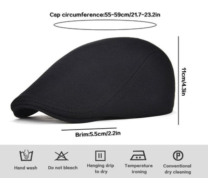 Xinveen Men's Newsboy Hat Adjustable Beret Ivy Cap Irish Cabbie Driving Hunting Hats Black