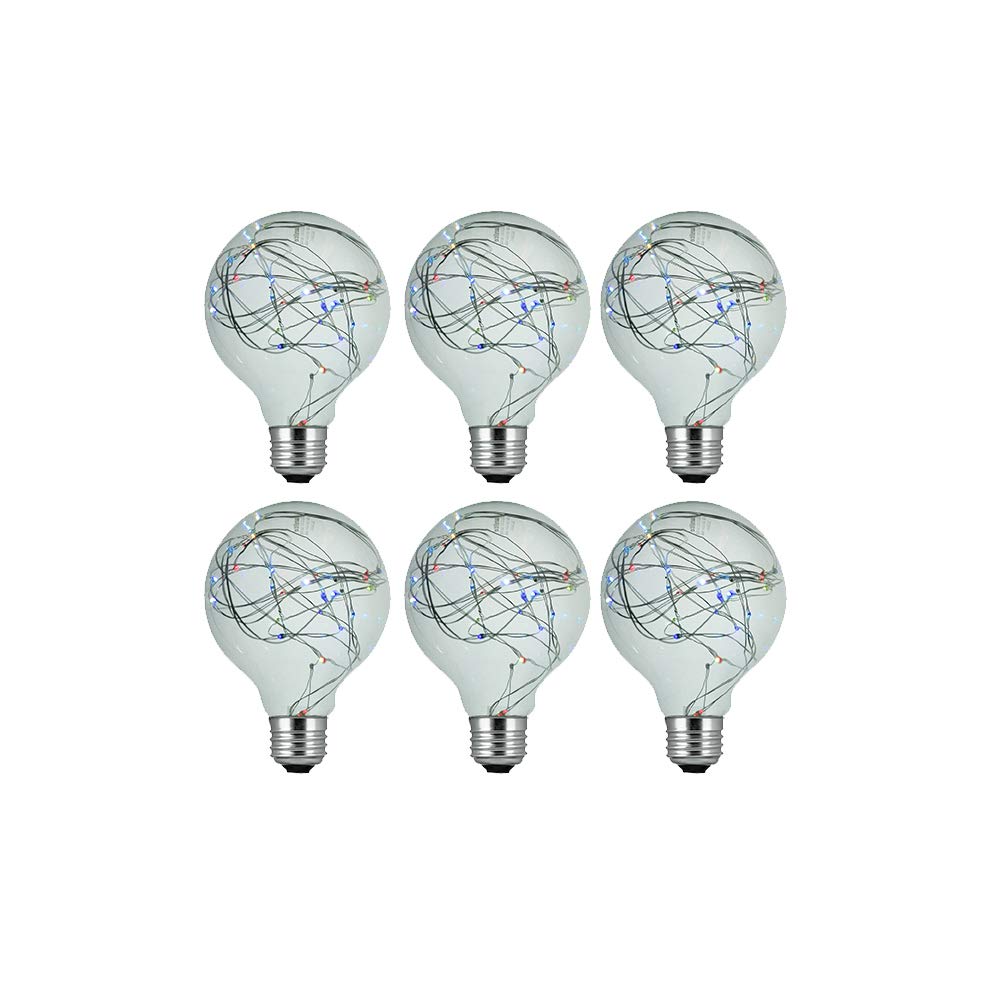 Sunlite 41022 G30 Globe Bulb, LED Fairy-Lights Inside, 1.5 Watts, Medium (E26) Base, Non Dimmable, Party Decoration, Holiday Lighting, String Light, Multi-Color, 6 Count