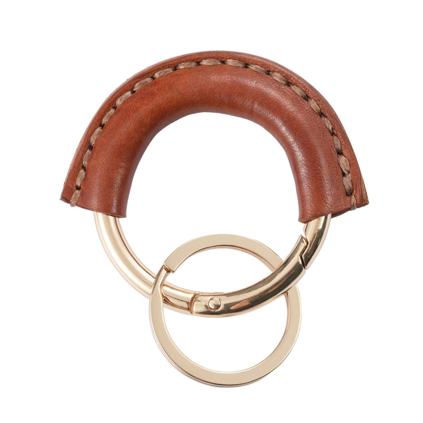 Genuine Leather Keychain - Carabiner Clip Key Fob with 2 Detachable Rings - Car Key Chain Holder for Men & Women