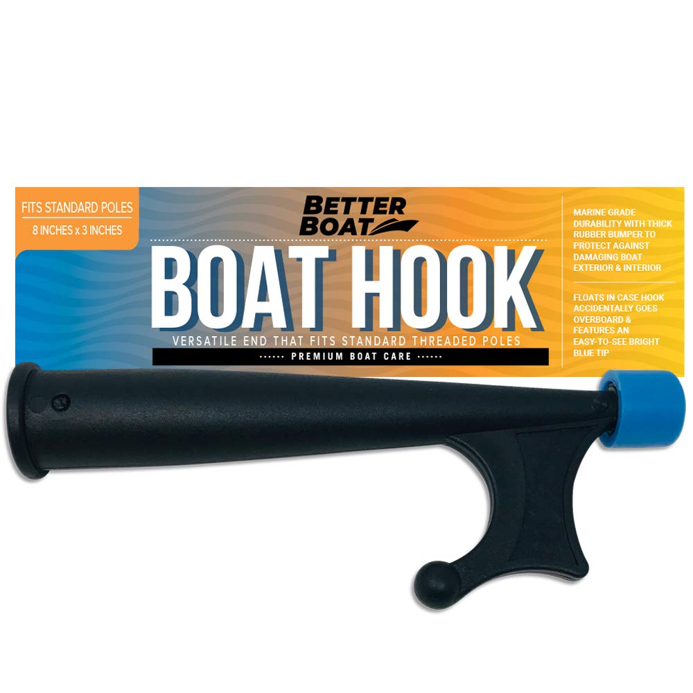 Boat Hook for Pole, Works with Push Pole with 3/4" Thread Screw End, Docking Stick for Boats, Pontoon, Marine Boating Accessories (Hook Only)