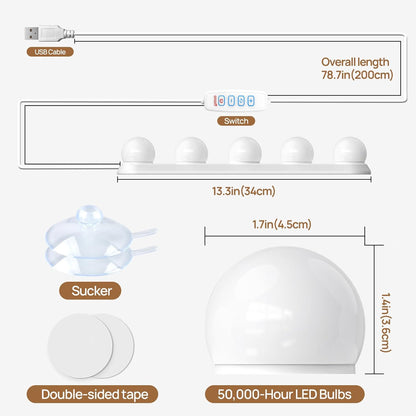 Makeup Light,Portable Led Vanity Lights with 3 Colors Lighting Mode Adjustable & Dimmable for Vanity Table Dressing Room Mirror