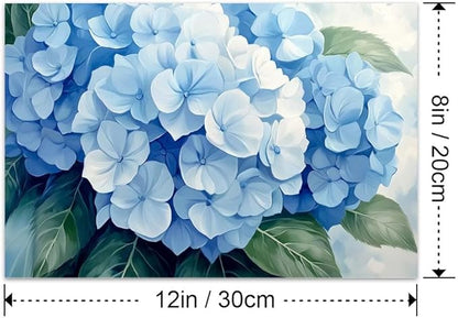 Yesad Blue Hydrangea Pictures, Floral Wall Art Flower Canvas Wall Art Botanical Prints Posters Rustic Wall Décor for Living Room Bedroom Kitchen Farmhouse Wall Décor (Unframed,12"x8",Hydrangea1)