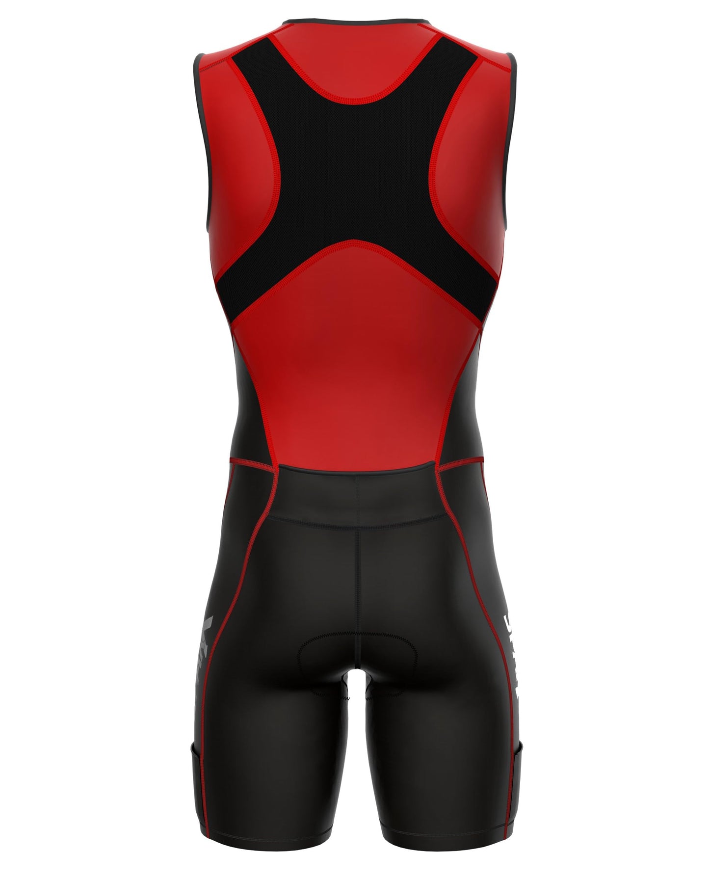 Sparx X Triathlon Suit Racing Tri Cycling Skin Suit Bike Swim Run (Red, Large)