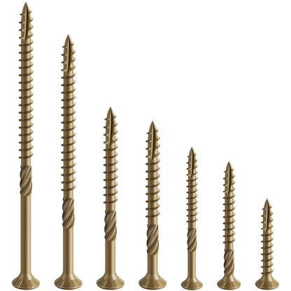 Wensilon #8 * 1-5/8" Deck Screws, (2833pcs) 15 lbs.Exterior Wood Screws, Rust Resistant epoxy Coated, Bronze, T20 Star Bit