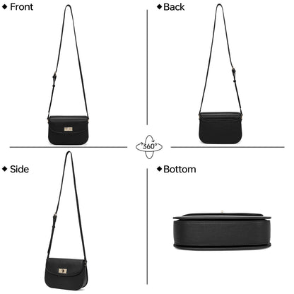 Goinsound Small Shoulder Bag for Women Vegan Leather Crossbody Bag Trendy Clutch Purse With Long Adjustable Strap, Black