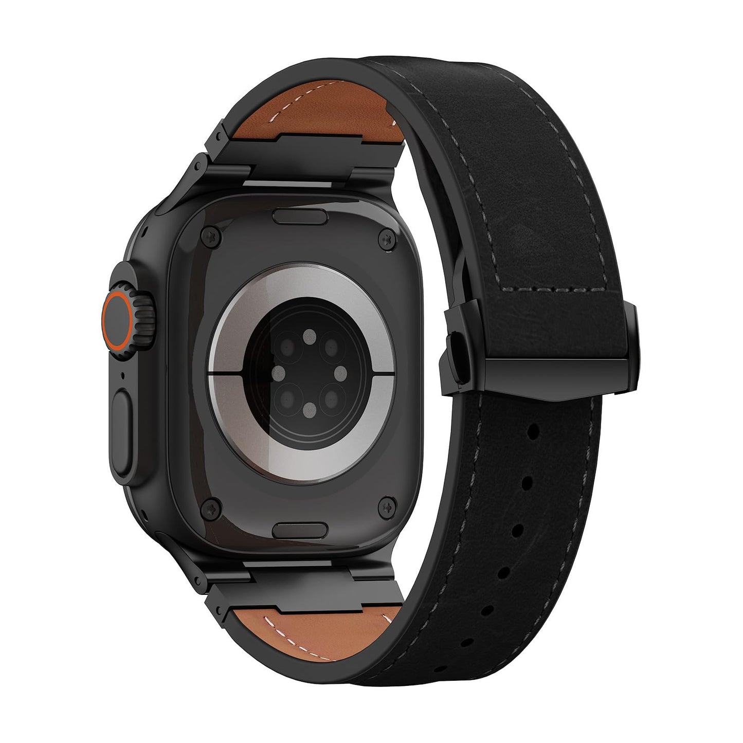 Vintage Genuine Leather Band for Apple Watch Ultra 49mm (2026 Upgrade), Rugged Replacement Strap Compatible with iWatch 46mm 45mm 44mm - for Men Women, Fit Ultra3/2/1, SE 3/2/1, Series11 10/9/8/7/6/5/4