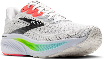 Brooks Men’s Ghost 17 Neutral Running Shoe - White/Pink Clay/Gecko - 10 Medium