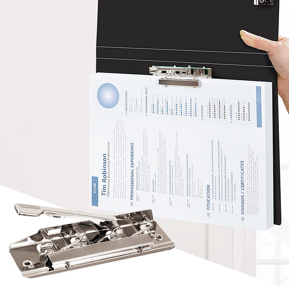 4 Pack A4 Double Strong Clips File Folder Report Cover, Punchless Binder, Clamp Binder Without Rings Office Project Folder,Documents File Folder, for Letter Size or A4 Size, 200 Sheet Capacity