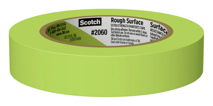 Scotch Rough Surface Painter's Tape 2060-24AR-BK, 0.94 in x 60.1 yd (24mm x 55m), Green, 9 Rolls Contractor Pack, Clean Removal, No Residue, Textured & Hard-to-Stick Surfaces