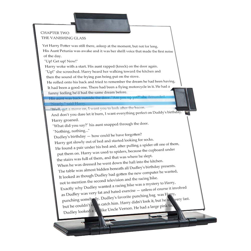 Resulzon Paper Stand Document Holder with 7 Adjustable Positions, Paper Holder Stand for Desk When Typing for Reading A4 Letter, Books, Receipts, Sheet Music, Textbooks