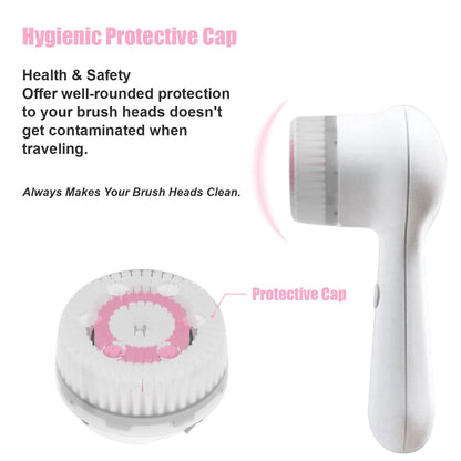 Brushmo Facial Brush Head Replacements Compatible with Clarisonic Mia 1, Mia 2, Mia Fit, Alpha Fit, Smart Profile Uplift and Alpha Fit, Deep Pore Facial 4 Pack (Deep Pore)