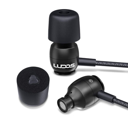 Ludos Clamor Wired Earbuds in-Ear Headphones, 5 Years Warranty, Earphones with Microphone, Noise Isolating Ear Buds for School, Kids, Women, Small Ear