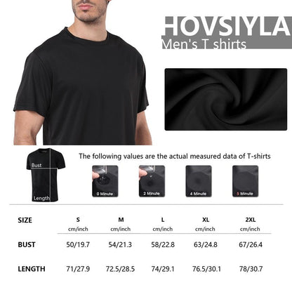HovSiyla 5 Pack Workout Shirts for Men Athletic Running Gym Quick Dry Short Sleeve Performance Moisture Wicking T Shirt-Black-L