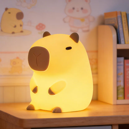 FAMIDUO Capybara Night Light for Kids,Safe Squishy Silicone Nursery Light with Timer,Dimmable & Rechargeable Touch Bedside Lamp, Cute Capybara Gifts for Boys Girls Toddlers, Baby & Kids Room Decor