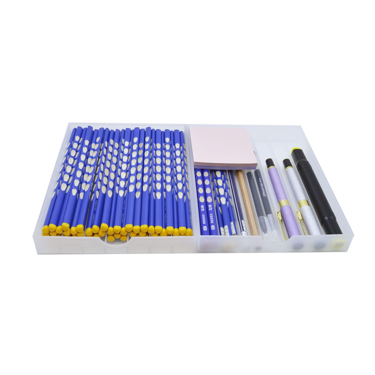 FASTRYF Desk Drawer Organizer, Pen Holder Tray Pen Storage with Fountain Pen, Pencil, Marker, Crayon, Chalk, Nail Art Tools for Office, Craft Room - 2pack