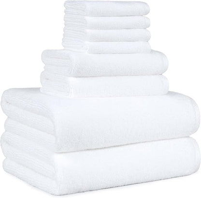 Amazon Basics 100% Cotton Lightweight Quick-Dry Bath Towel Set