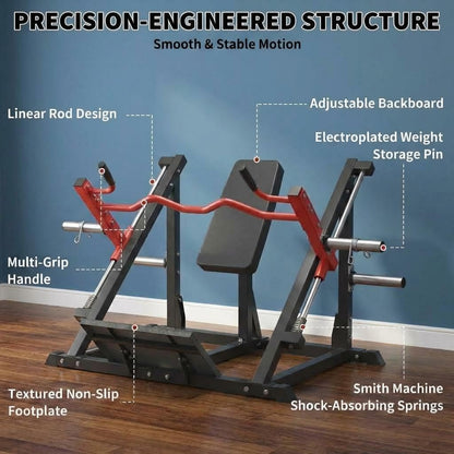 Linear Row Machine for Home Gym, Back Row Machine with Linear Bearing - Plate Loaded Seated Row Machine Protects Lower Back,Back & LAT Training Equipment, Gym Equipment for Small Spaces(NO Weights)