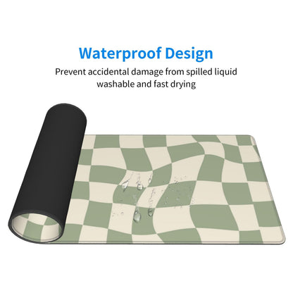 04 sage Green Desk mat,Checkered Mouse Pad,sage Office Supplies,sage Green Mouse Pad,XL Mouse pad 11.8 * 31.5 Inches