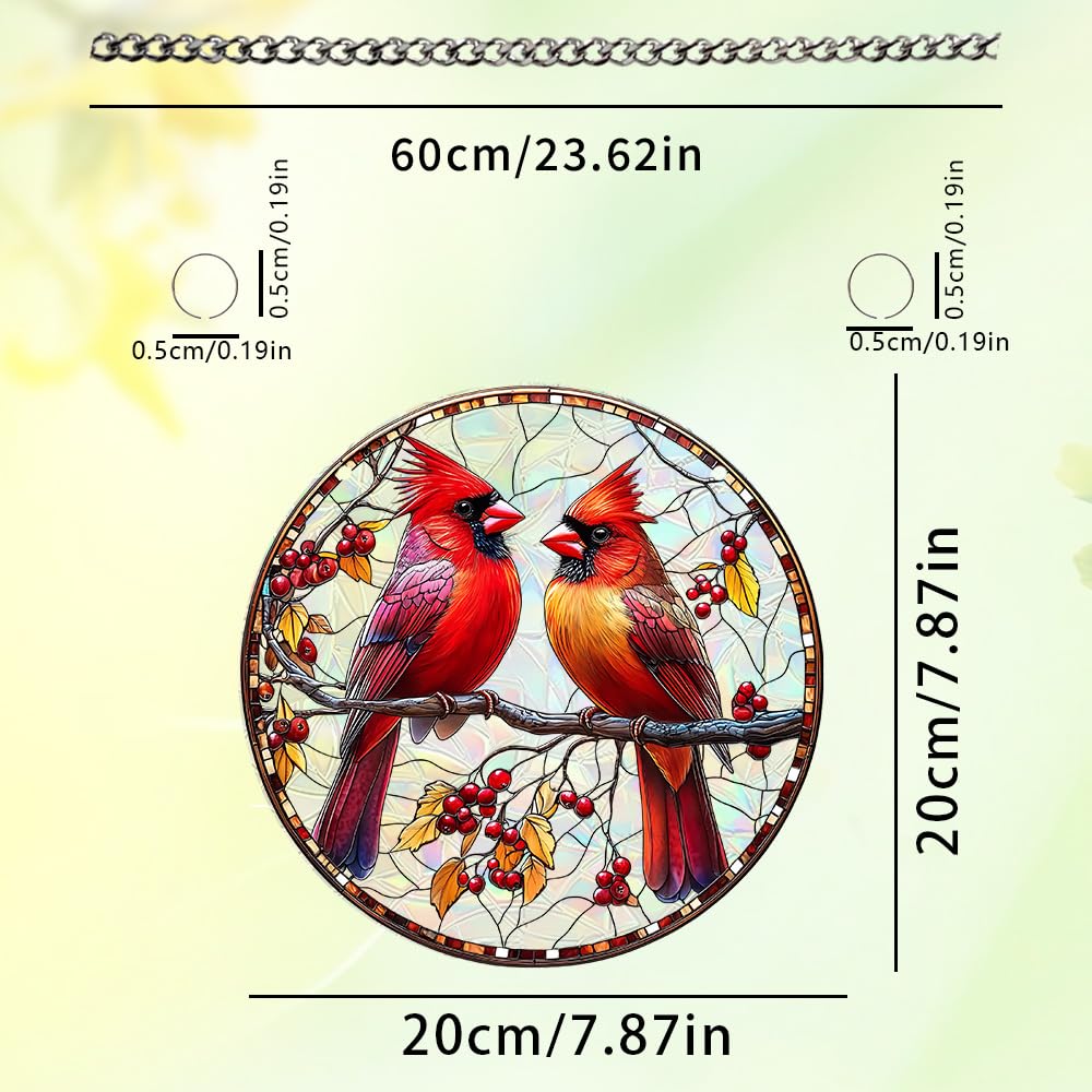 zhuoyaju Acrylic Suncatcher Window Hanging, Birds Sun Catcher Rainbow Indoor Window Decoration for Living Room Bedroom, Unique Gift for Mom Wife & Friends, 7.87 inches
