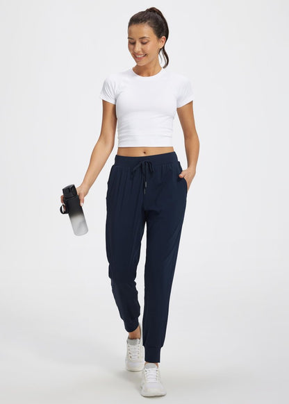 Libin Joggers for Women Tall/Regular/Petite Dance Sweatpants Athletic Workout Trousers Pants Tapered Casual Teacher Yoga Pants for Running Golf Work Cloths, Navy 3XL