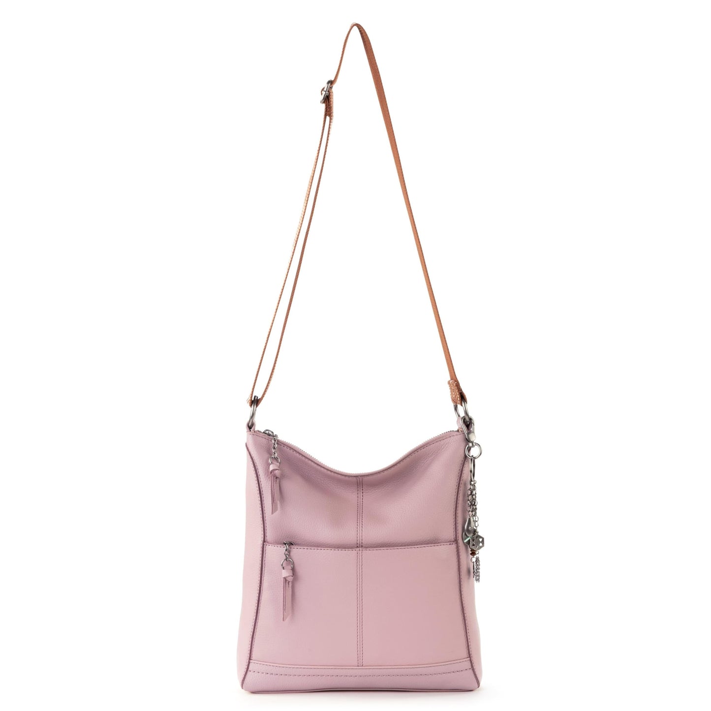 The Sak Lucia Crossbody Bag in Leather, Convertible Purse with Adjustable Strap, Rosewood