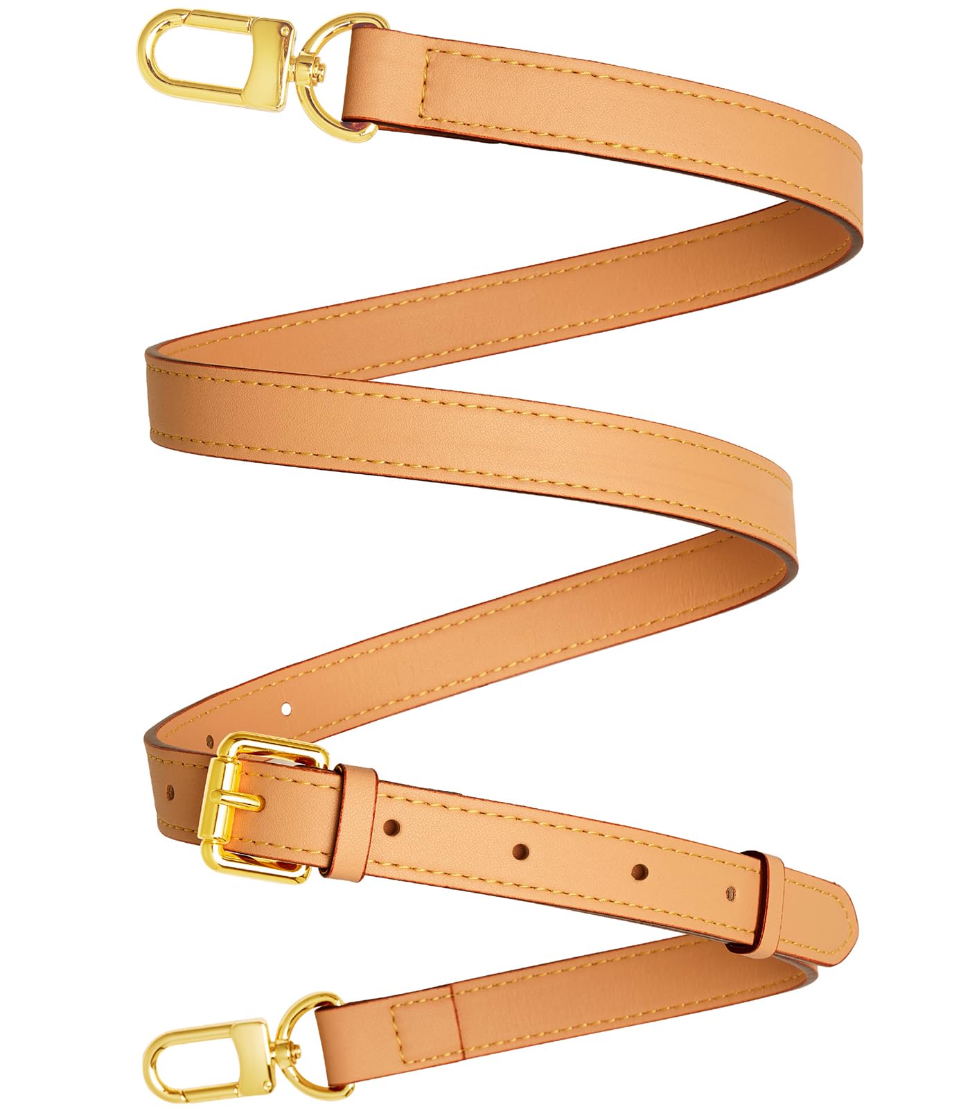 YAZHIMI Vachetta Leather Purse Strap Genuine Leather Adjustable Replacement Strap for Shoulder Bag Handbag Purse (Apricot-Leather Purse Strap)