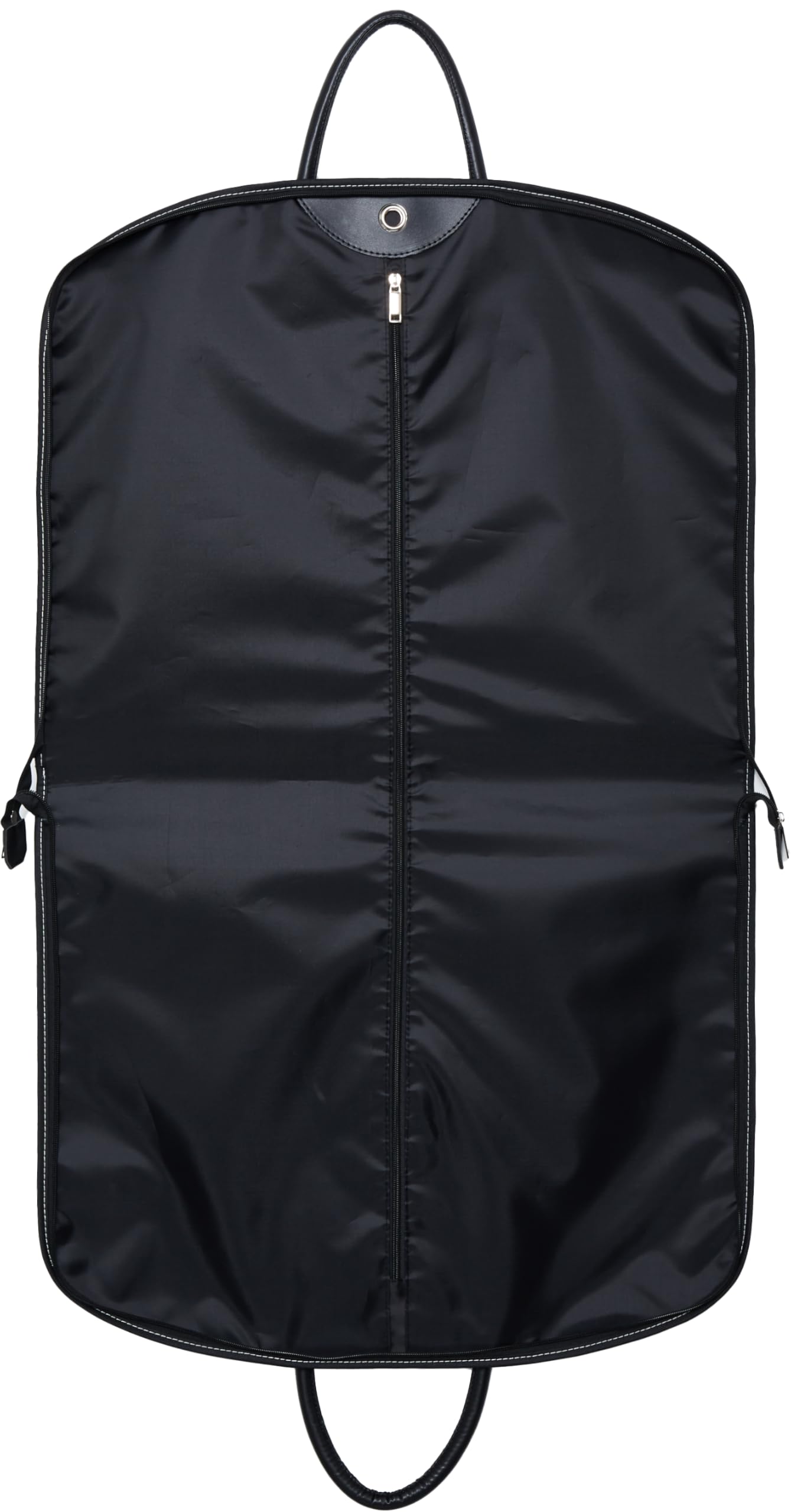 ZARLOO 40" Premium Carry-On Garment Bag for Travel & Closet Storage - Foldable, Lightweight Leather Suit Bag for Men Women - Waterproof & Wrinkle-Free Protection for Suits, Dresses & Coats (Black)