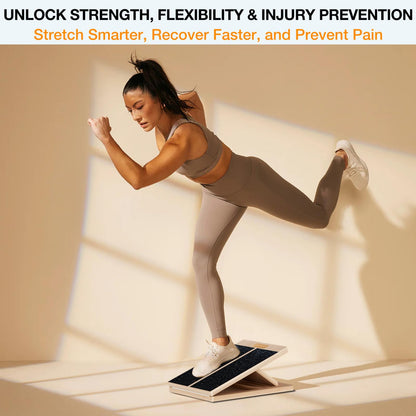 TEMI Slant Board for Calf-Stretching - Wooden Incline Wedge Stretcher for Squats, Foot & Ankle Mobility, Portable Fitness Equipment, Balance Block for Heel Stretch