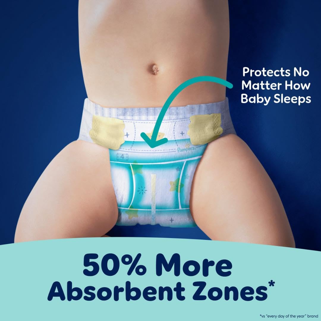 Pampers ZZZ Overnight Diapers, Size 7 (41+ lbs), 36 Count, Nighttime Protection Disposable Baby Diaper, Night Time Leak and Skin Protection