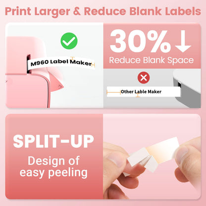 Label Maker Tape- M950 Laminated Labels, 12mm 0.5 Inch, 4m, Black on White, for PT-M95 PT-90 PT-70 M950 Label Maker, Compatible with P Touch M Tape,M231 MK231,for Back to School Supplies