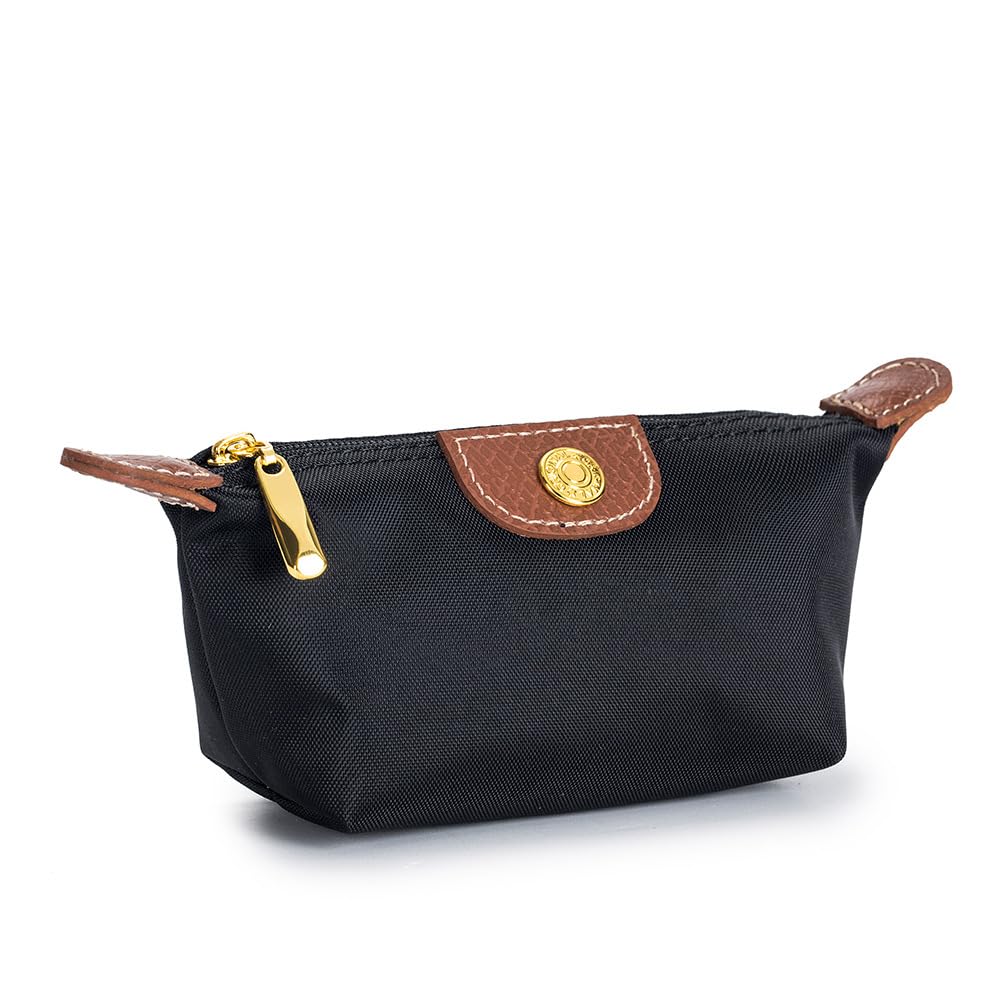 Zitokin Womens Unique Change Purse Vintage Nylon Zip Coin Wallet Mini Bag (Black)