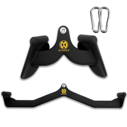 WNOEY LAT Pull Down Bar, LAT Pulldown Attachments T-bar V-bar,Pull Down Bar with Ergonomic Handle, Tricep Bar Back Strength Training Handle, Grips Cable Back Attachments for Home Gym (33Inch+13Inch)