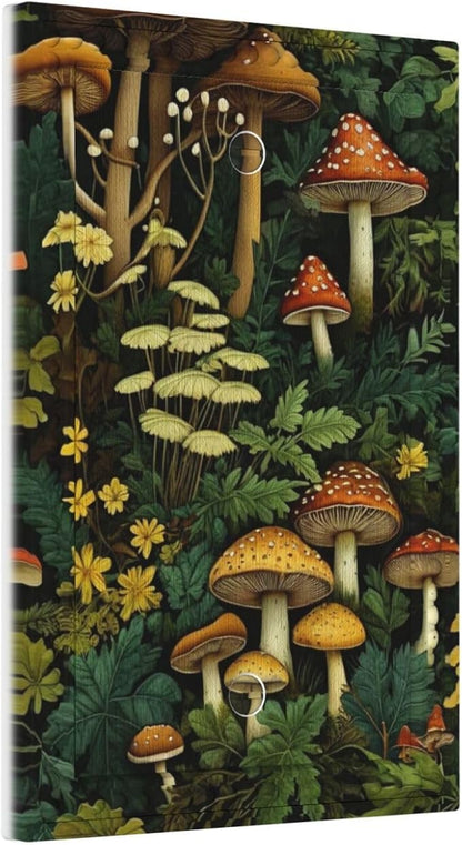 Mushrooms Forest Nature Botanical Art Light Switch Covers No Device Wall Plate 1 Gang Decorative Blank Switchplate Electrical Faceplate for Farmhouse Living Bedroom Decor