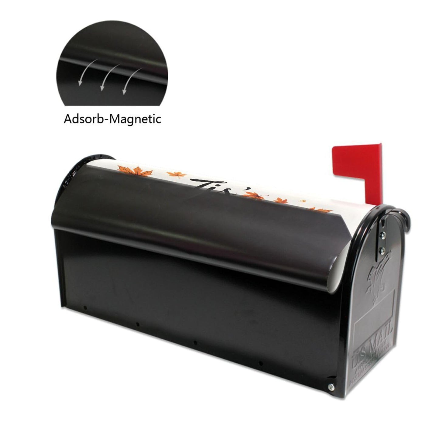Fall Autumn Maple Leaf Pumpkin Football Magnetic Mailbox Cover MailWraps Garden Yard Home Decor for Outside Standard Size-18"x 20.8"