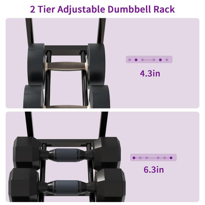 HavenlyYouth Dumbbell Rack, Gym Storage Rack, Weight Rack for Home Gym, Dumbbells, Kettlebells, Yoga Mats & More Space-Saving Home Gym Organizer