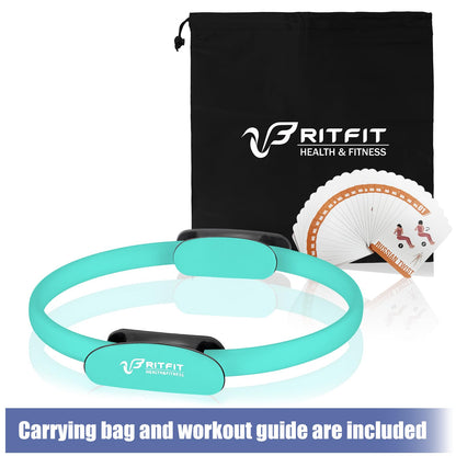 RitFit Pilates Ring Circle - 14 Inch Magic Fitness Circle for Toning Inner & Outer Thighs, Bonus Workout Guide Included