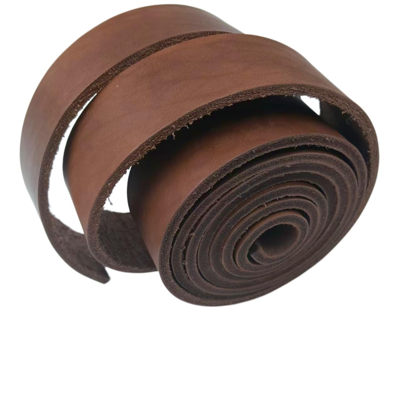 Premium Leather Strap, Brown Genuine Leather Strips, Heavy-Duty Leather Strip 4-5 Millimeters Thick (10-12.5 Ounces), Full Grain Leather Strips for Crafts (Brown 0.79"× 80")